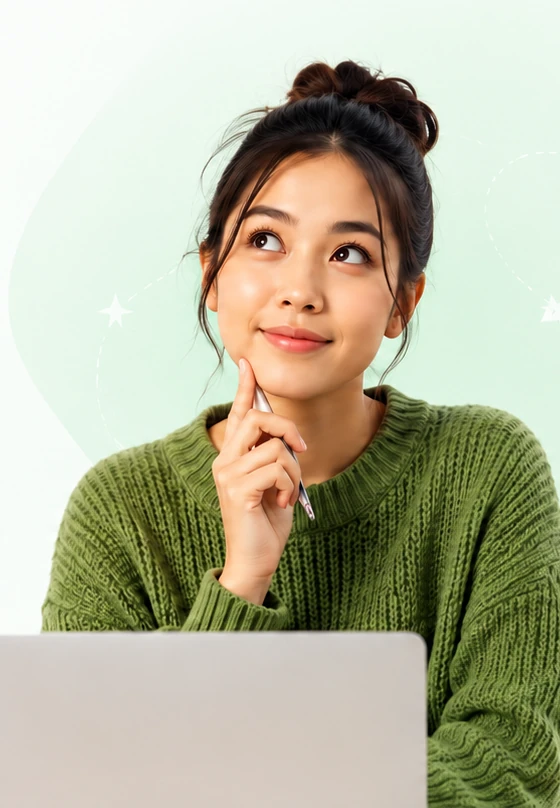 A young woman exploring career options on a laptop